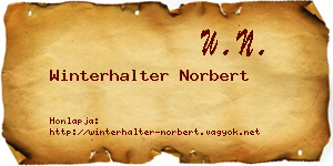 Winterhalter Norbert névjegykártya