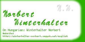 norbert winterhalter business card